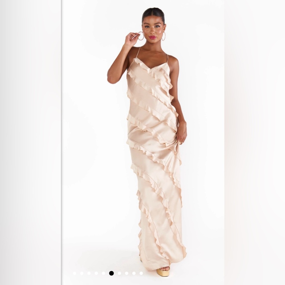 Showmeyourmumu lux satin Champaign maxi dress